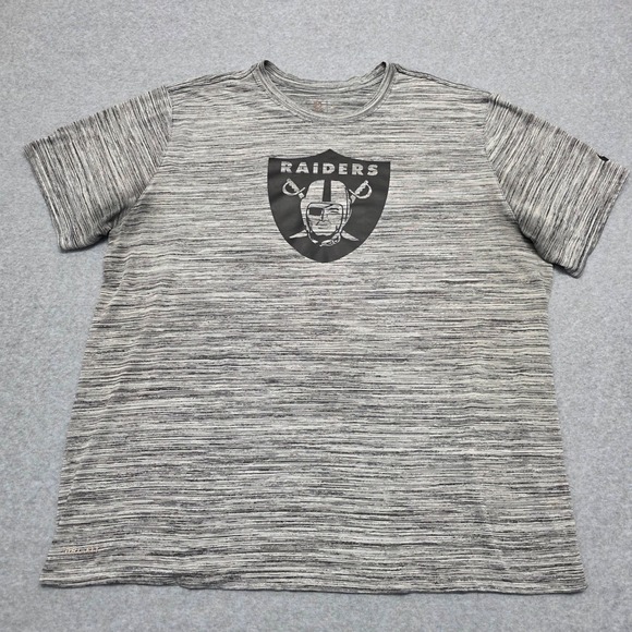 Nike Las Vegas Raiders NFL Dri-FIT Athletic Cut T-Shirt Men's XXL Heathered Gray - Picture 2 of 14